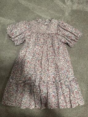 Janie and Jack Pink Floral Smocked Casual Dress
